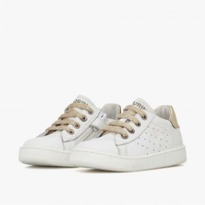 NWT NATURINO HASSELT 2 ZIP. Leather sneakers in White-Platinum